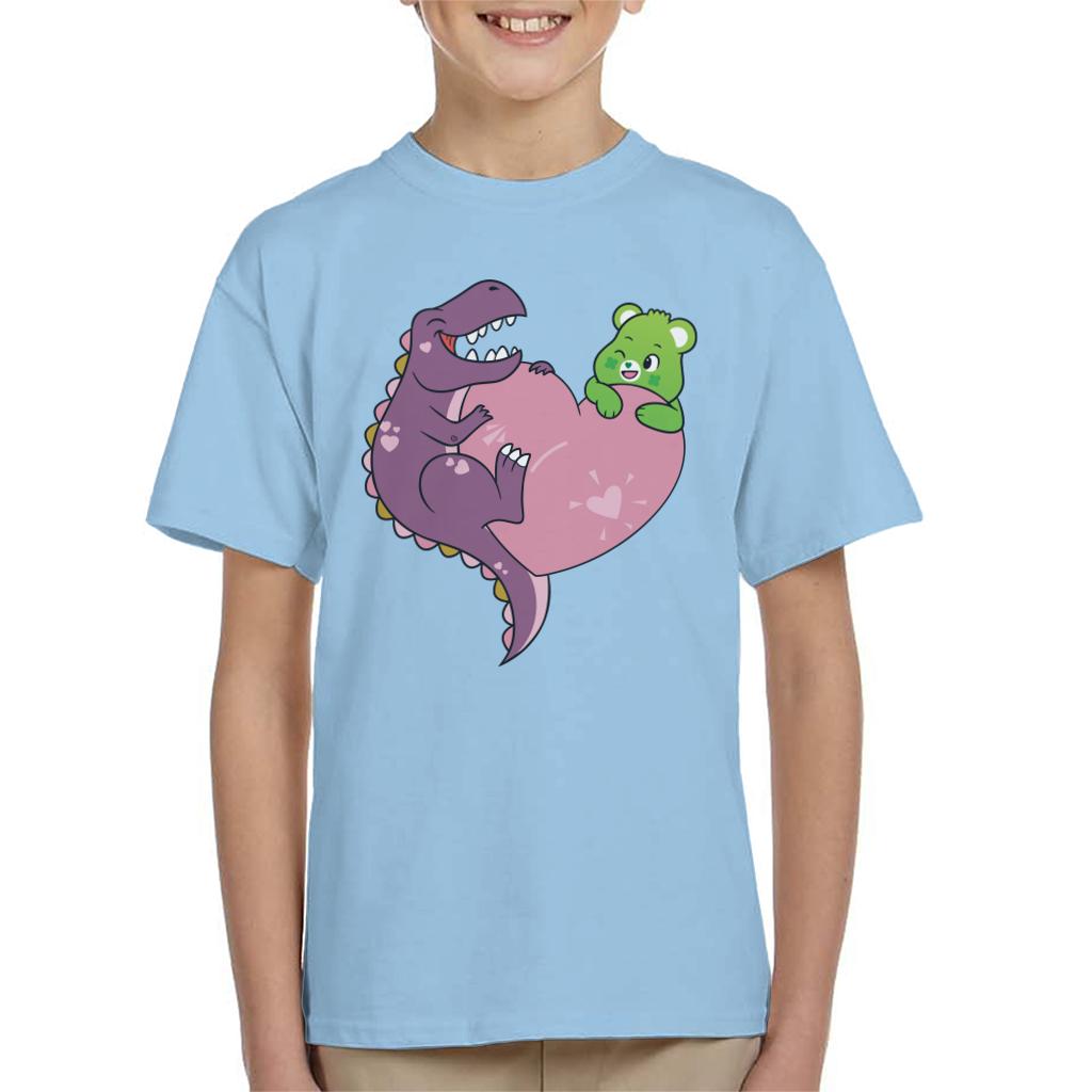 Care Bears Unlock The Magic Good Luck Bear Dino Heart Kid's T-Shirt-ALL + EVERY