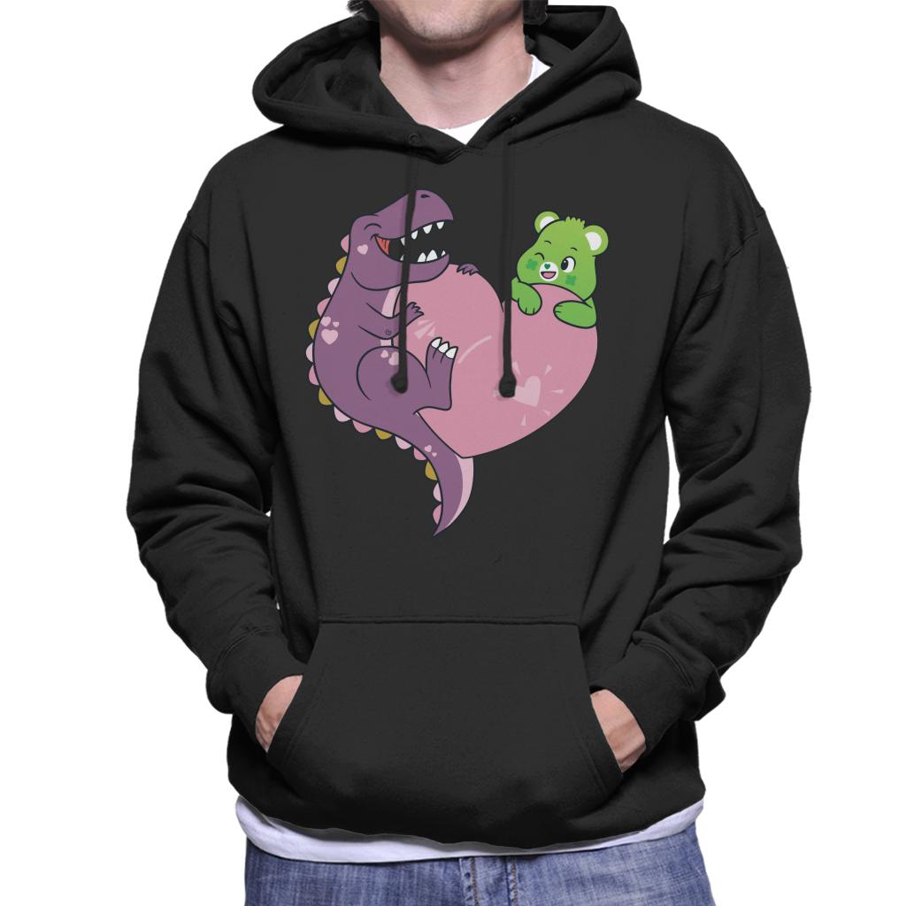 Care Bears Unlock The Magic Good Luck Bear Dino Heart Men's Hooded Sweatshirt-ALL + EVERY