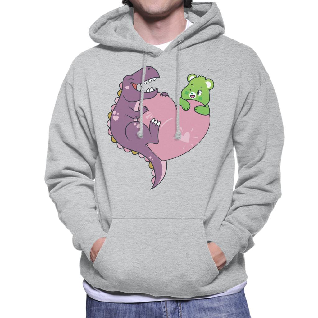 Care Bears Unlock The Magic Good Luck Bear Dino Heart Men's Hooded Sweatshirt-ALL + EVERY