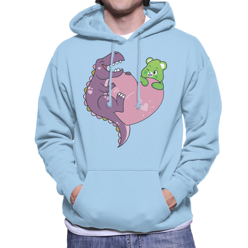 Care Bears Unlock The Magic Good Luck Bear Dino Heart Men's Hooded Sweatshirt-ALL + EVERY