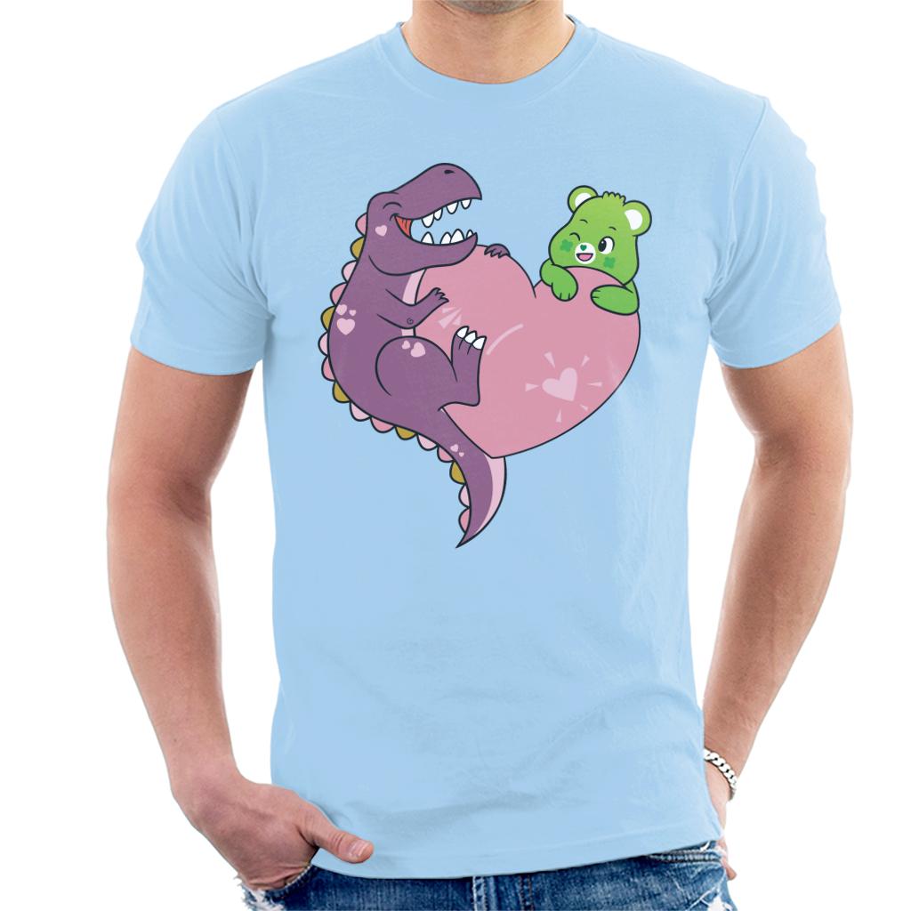 Care Bears Unlock The Magic Good Luck Bear Dino Heart Men's T-Shirt-ALL + EVERY