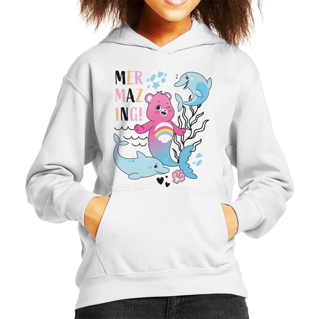 Care Bears Unlock The Magic Cheer Bear Mermazing Kid's Hooded Sweatshirt-ALL + EVERY