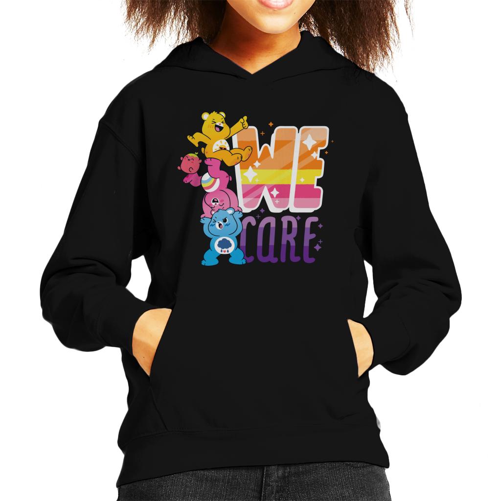 Care Bears Unlock The Magic We Care White Border Kid's Hooded Sweatshirt-ALL + EVERY