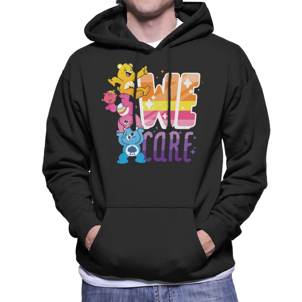 Care Bears Unlock The Magic We Care White Border Men's Hooded Sweatshirt-ALL + EVERY