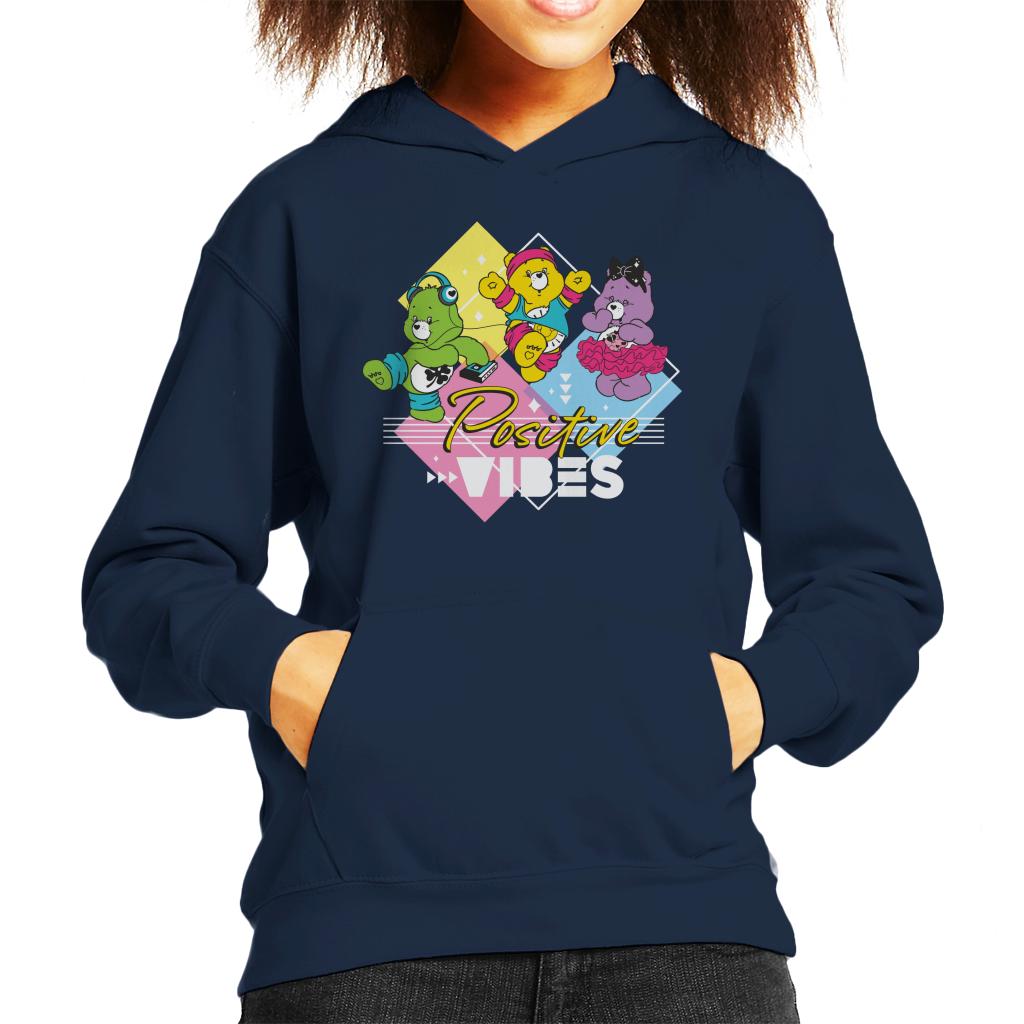 Care Bears Good Luck Bear Positive Vibes White Text Kids Hooded Sweatshirt-ALL + EVERY