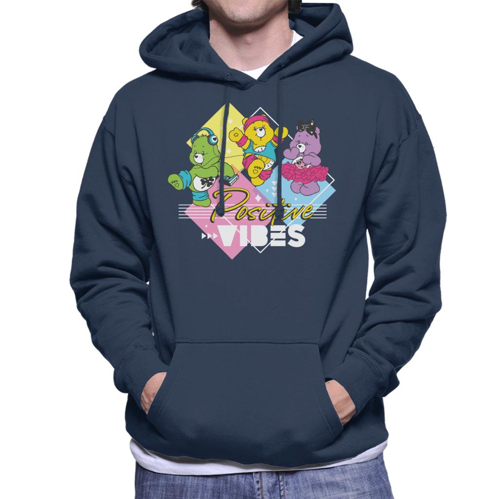 Care Bears Good Luck Bear Positive Vibes White Text Men's Hooded Sweatshirt-ALL + EVERY