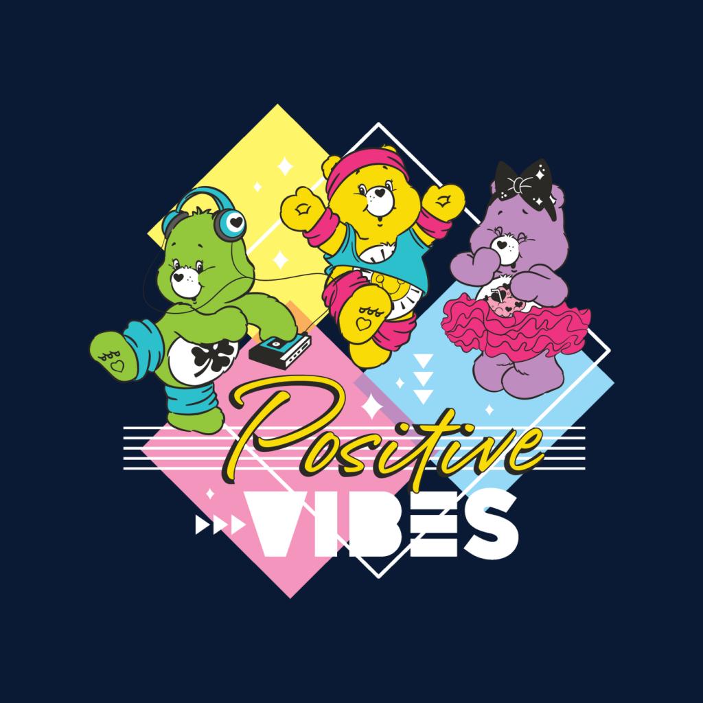 Care Bears Good Luck Bear Positive Vibes White Text Kids Sweatshirt-ALL + EVERY