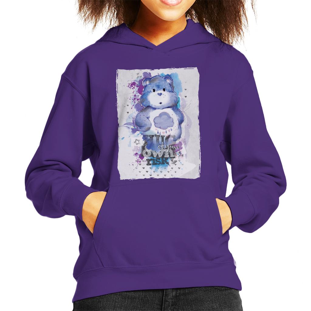 Care Bears Grumpy Bear Hug At Your Own Risk Kids Hooded Sweatshirt-ALL + EVERY