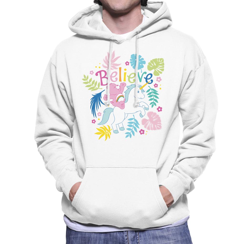 Care Bears Cheer Bear Unicorn Believe Men's Hooded Sweatshirt-ALL + EVERY