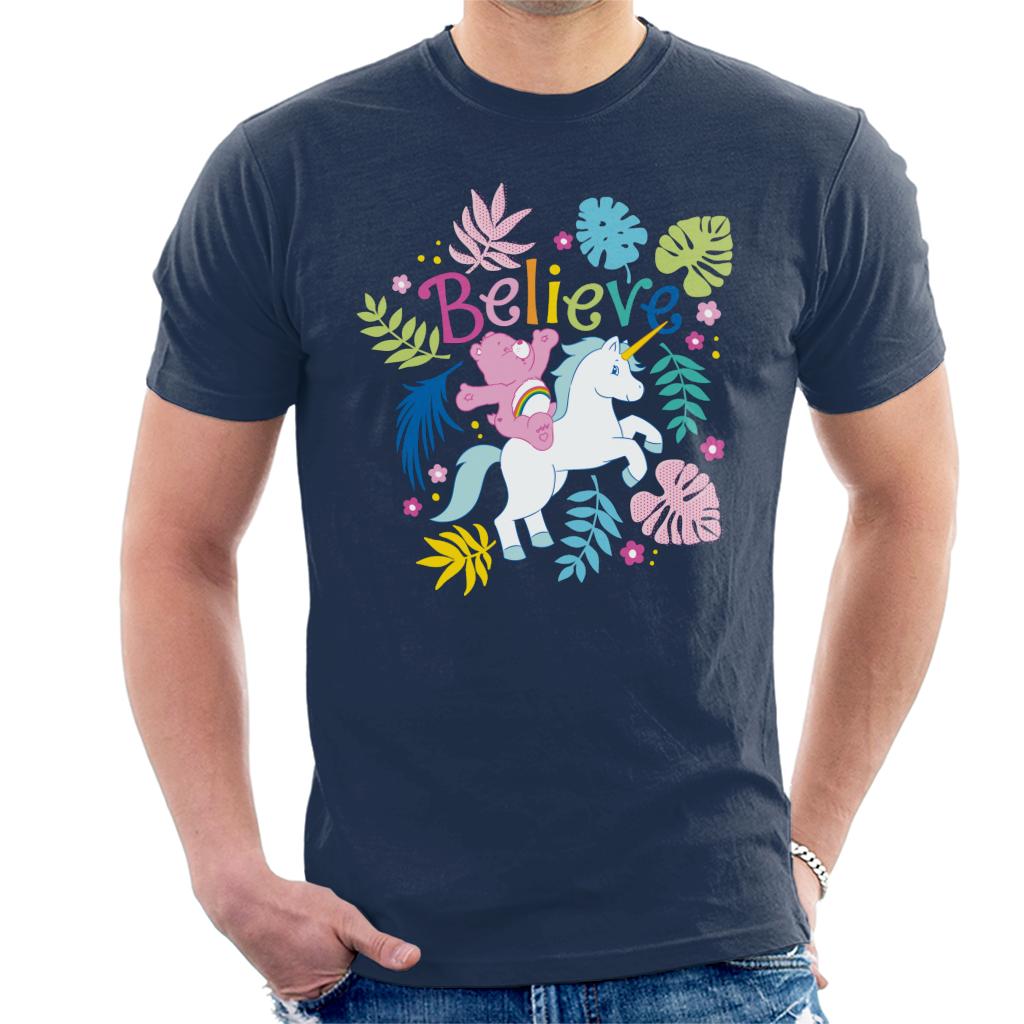 Care Bears Cheer Bear Unicorn Believe Men's T-Shirt-ALL + EVERY