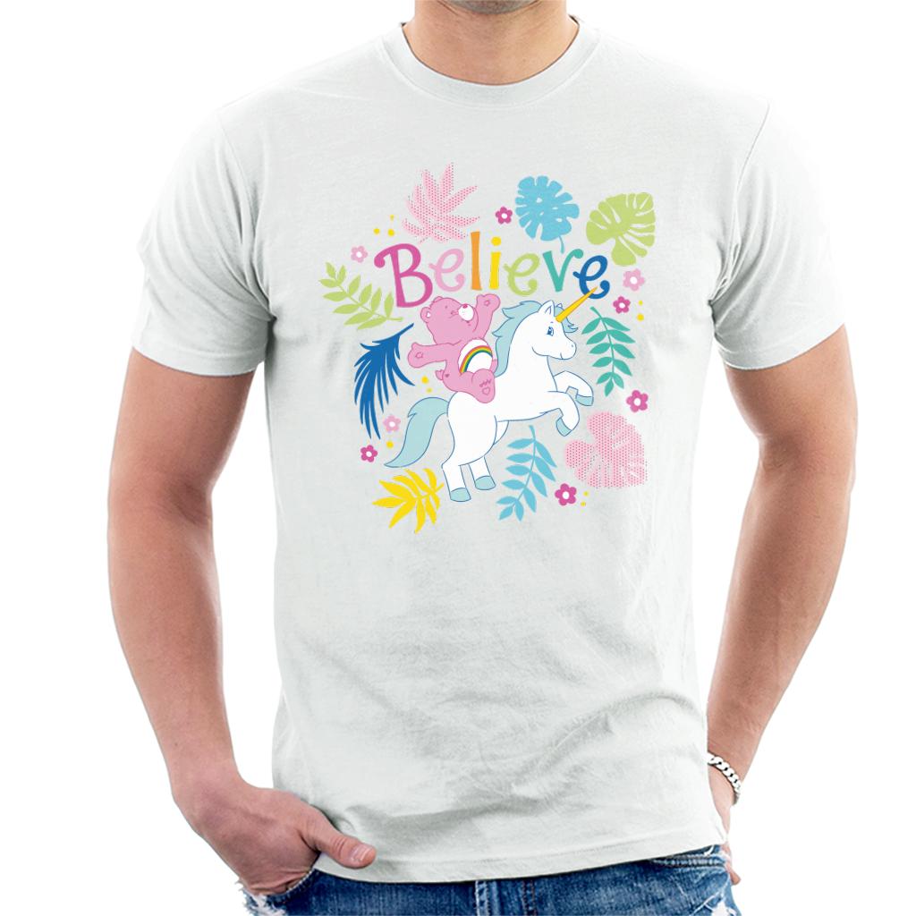 Care Bears Cheer Bear Unicorn Believe Men's T-Shirt-ALL + EVERY