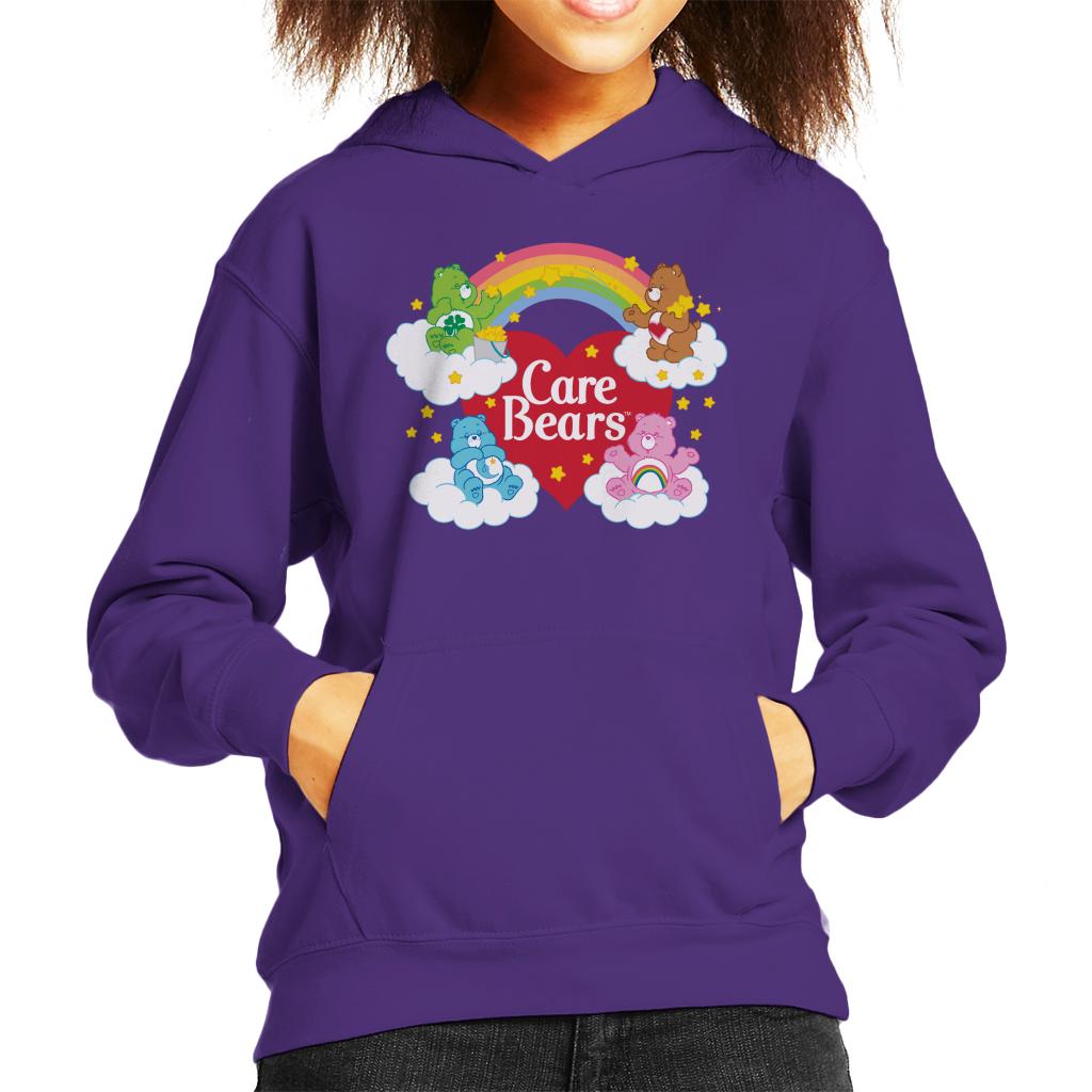 Care Bears On Clouds Kid's Hooded Sweatshirt-ALL + EVERY