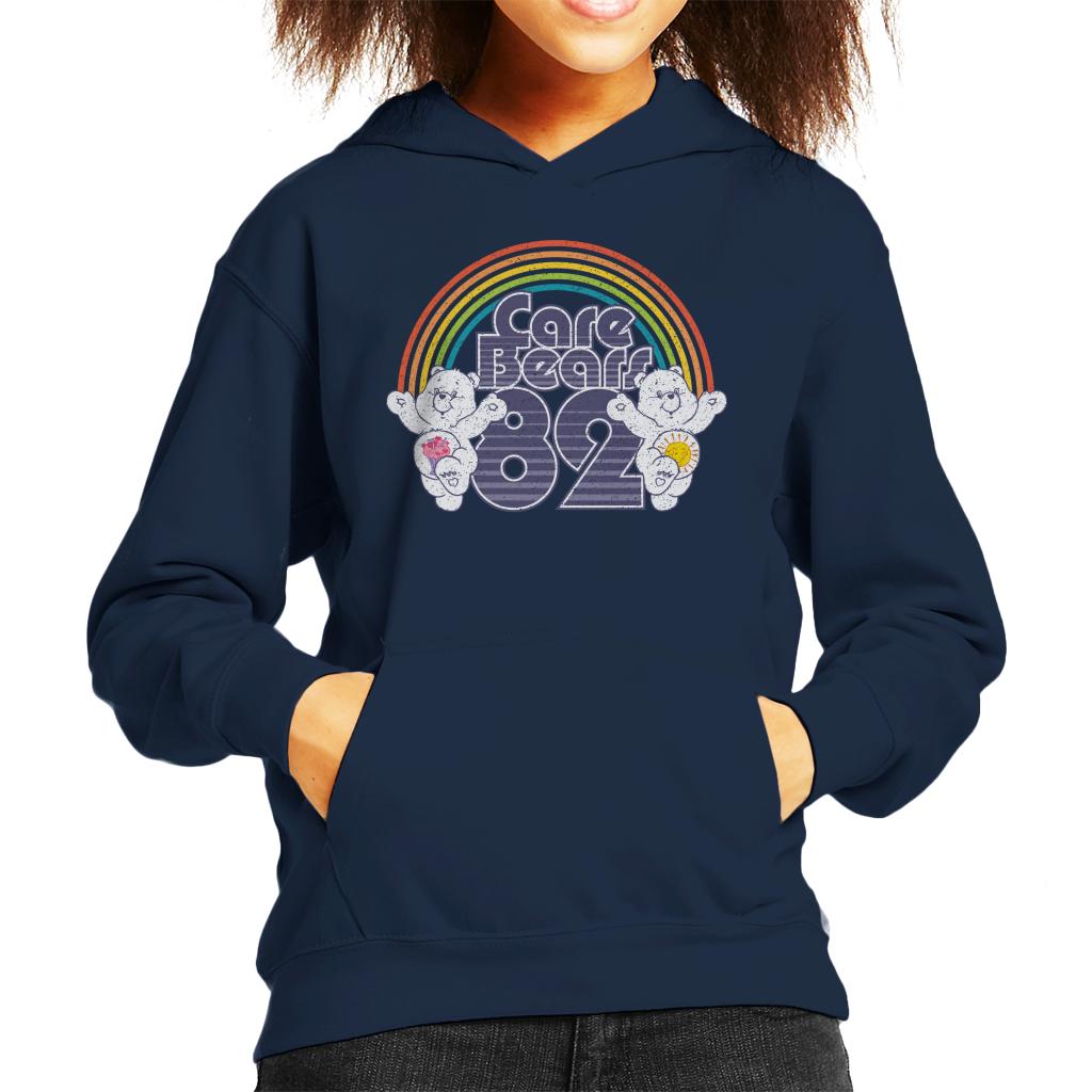 Care Bears 82 Rainbow Funshine Bear And Share Bear Kid's Hooded Sweatshirt-ALL + EVERY