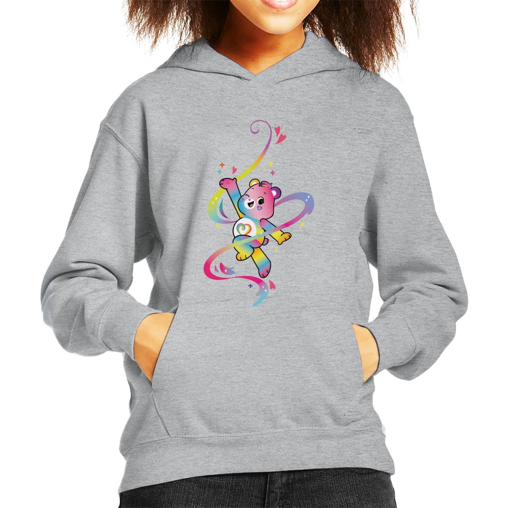 Care Bears Togetherness Bear Multi Coloured Rainbow Kid's Hooded Sweatshirt-ALL + EVERY