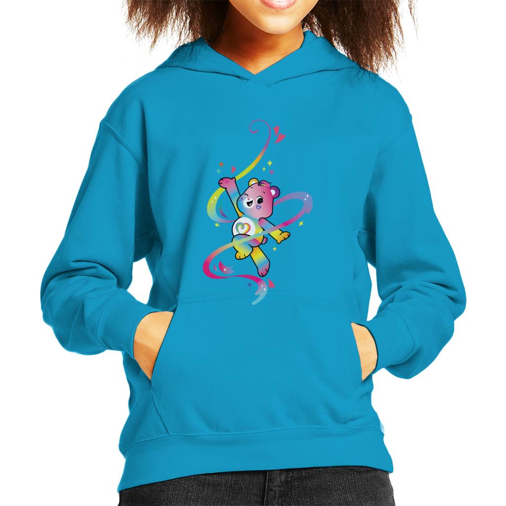 Care Bears Togetherness Bear Multi Coloured Rainbow Kid's Hooded Sweatshirt-ALL + EVERY