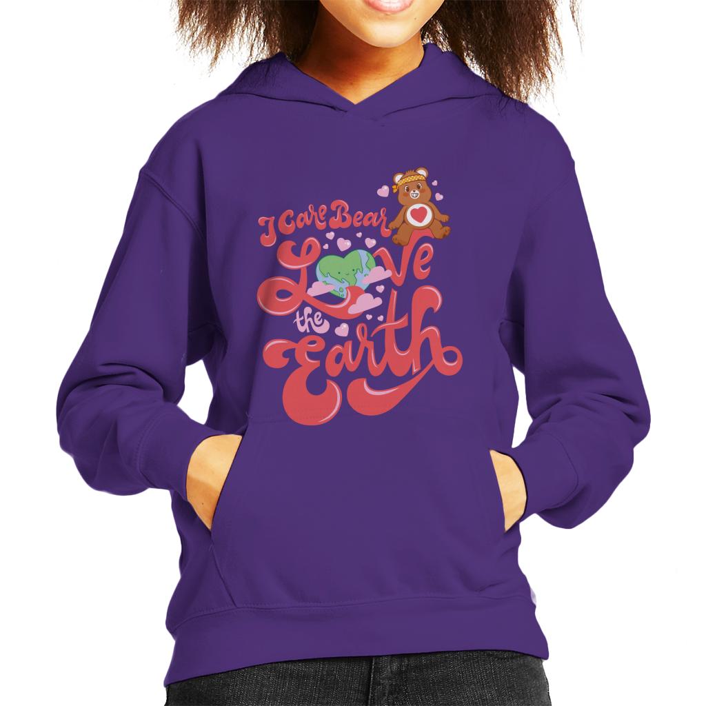 Care Bears Tenderheart Bear Love The Earth Kid's Hooded Sweatshirt-ALL + EVERY