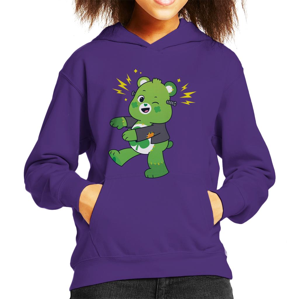 Care Bears UTM Halloween Good Luck Bear Frankenstein Kids Hooded Sweatshirt-ALL + EVERY