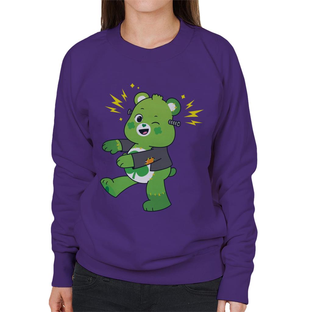 Care Bears UTM Halloween Good Luck Bear Frankenstein Women's Sweatshirt-ALL + EVERY