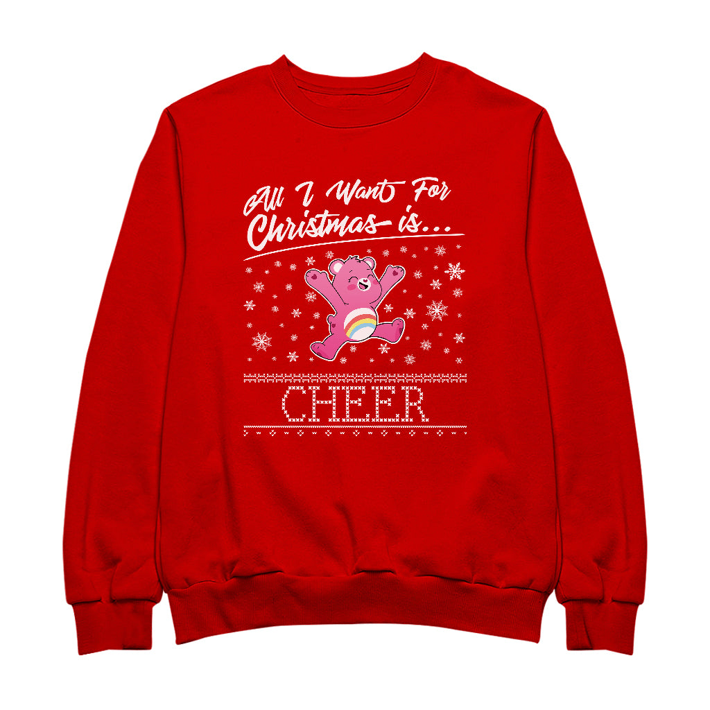 Care Bears UTM Christmas All I Want For Christmas Is Cheer Women's Sweatshirt-ALL + EVERY