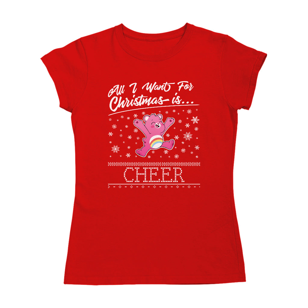 Care Bears UTM Christmas All I Want For Christmas Is Cheer Women's T-Shirt-ALL + EVERY