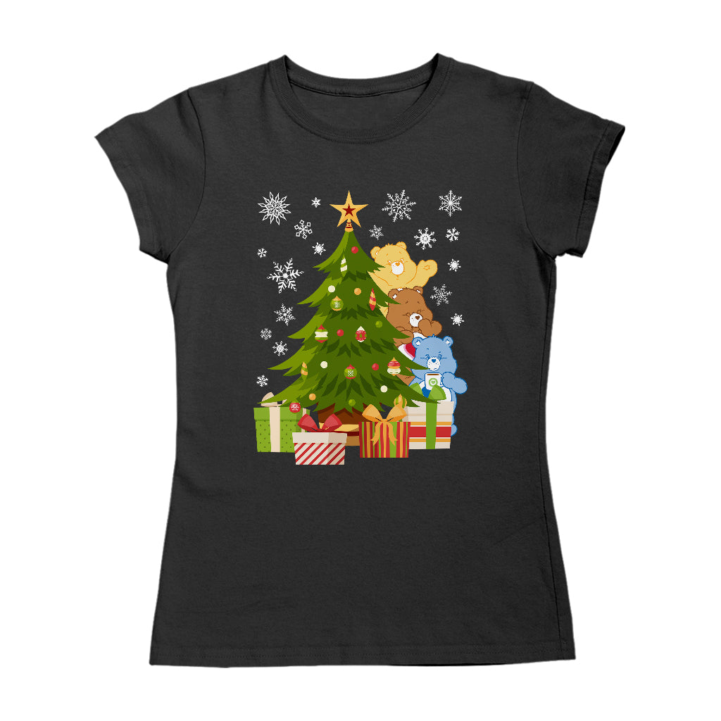 Care Bears Christmas Behind The Christmas Tree Women's T-Shirt-ALL + EVERY