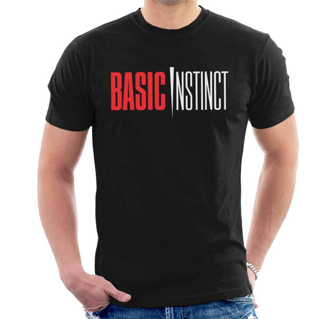 Basic Instinct Red And White Logo Men's T-Shirt-ALL + EVERY