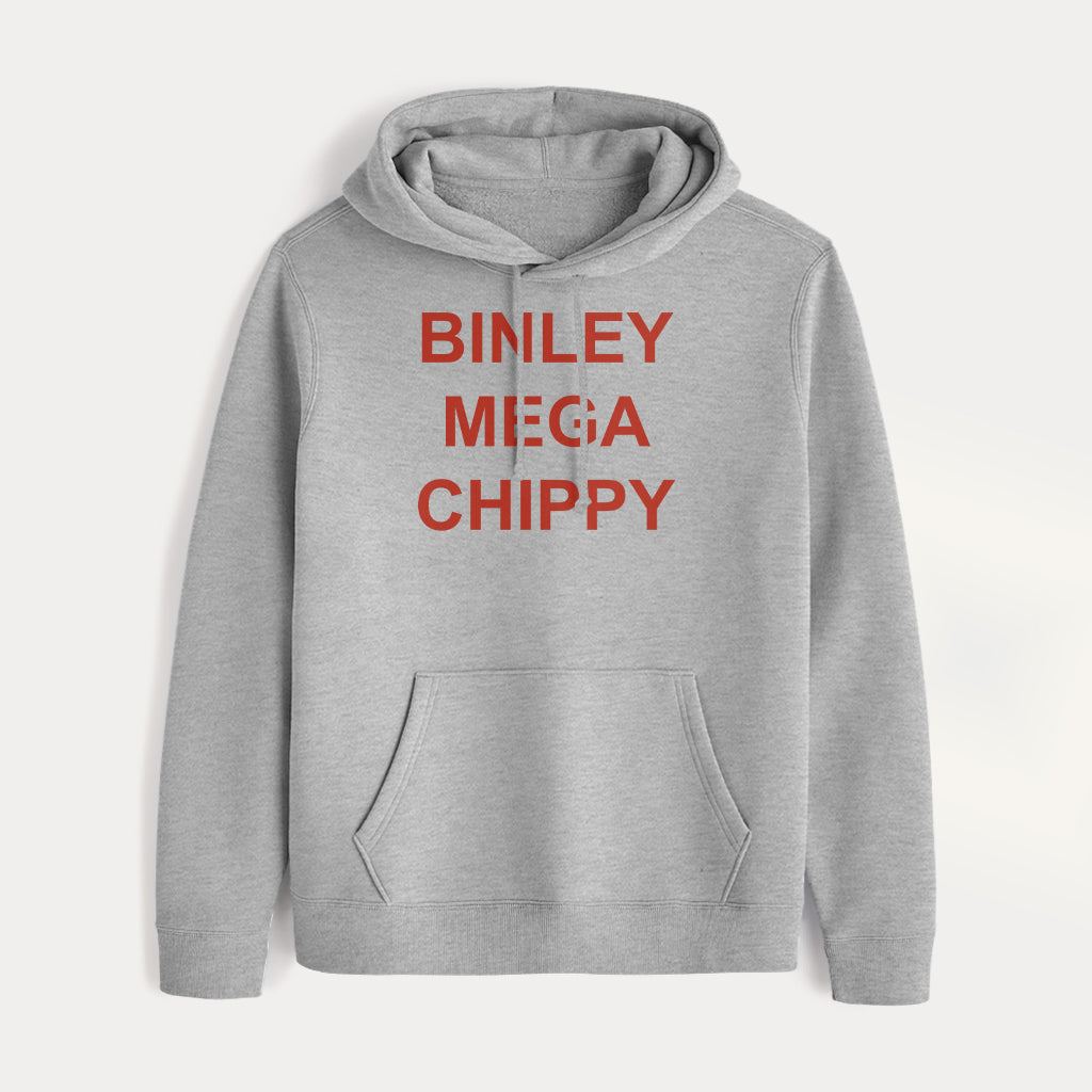 Binley Mega Chippy Red Text Men's Hooded Sweatshirt-ALL + EVERY