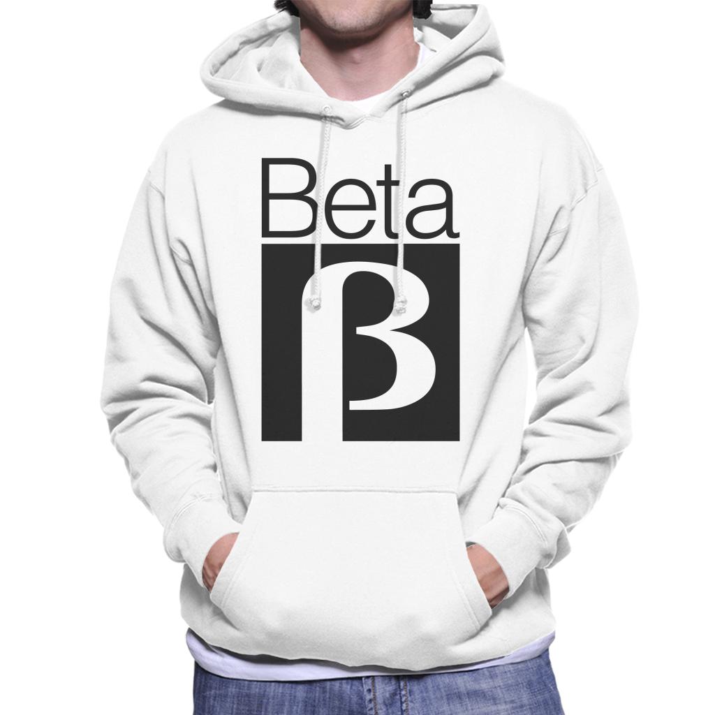 Betamax White B Logo Men's Hooded Sweatshirt-ALL + EVERY