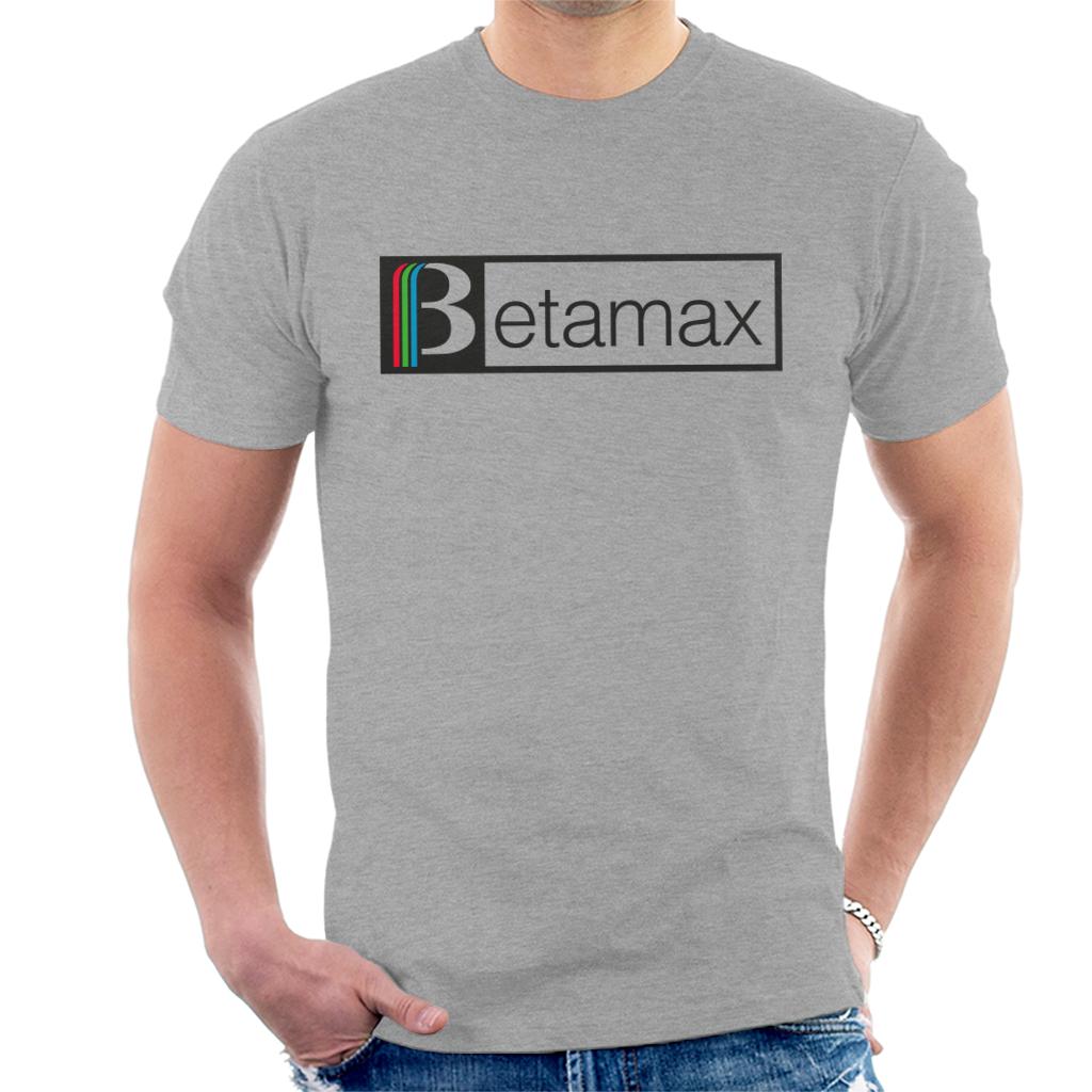 Betamax Red Green And Blue Black B Banner Logo Men's T-Shirt-ALL + EVERY