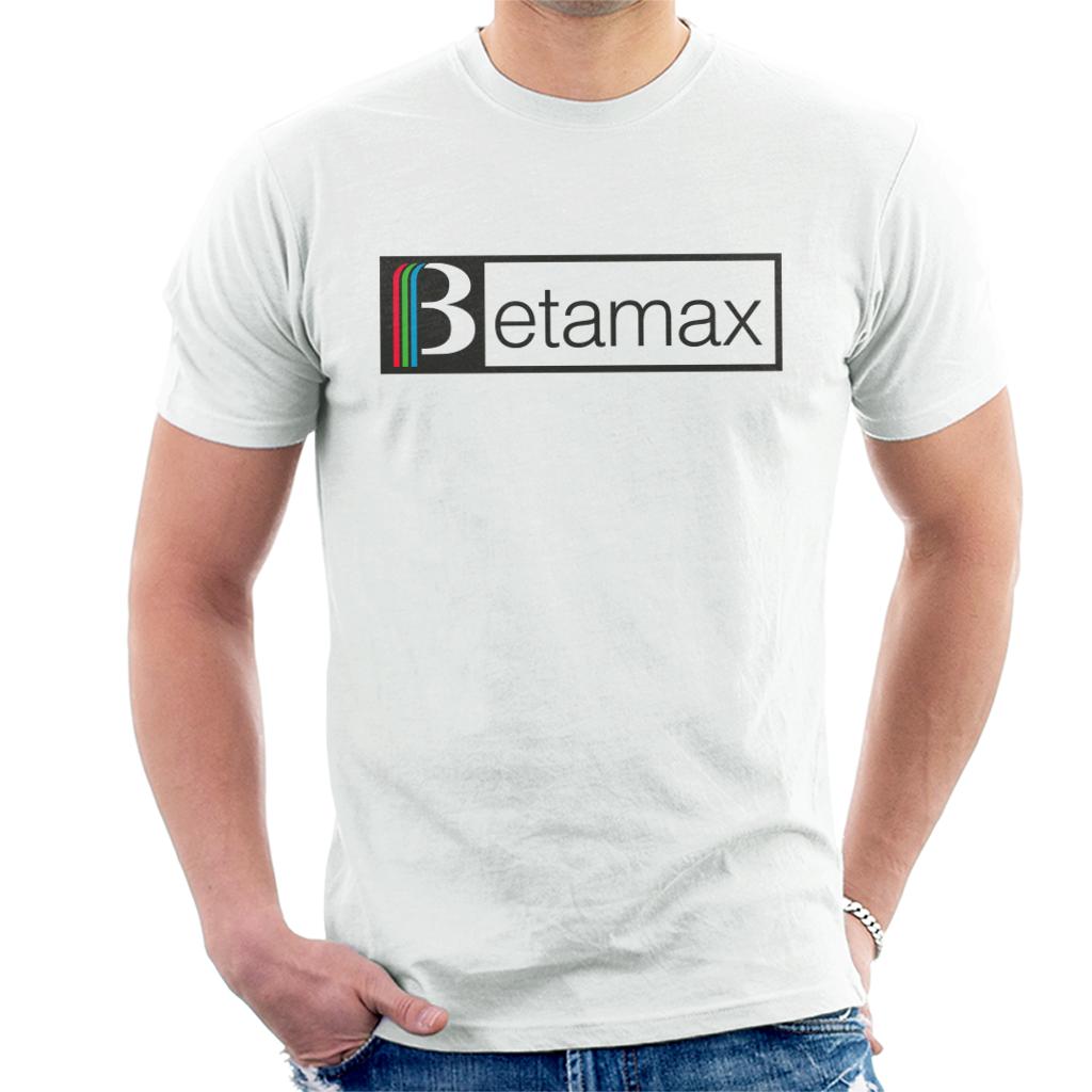 Betamax Red Green And Blue Black B Banner Logo Men's T-Shirt-ALL + EVERY