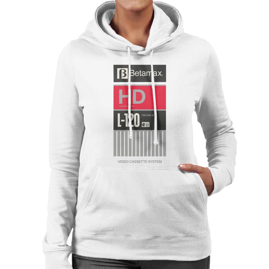 Betamax Black B Logo High Definition L 120 Women's Hooded Sweatshirt-ALL + EVERY