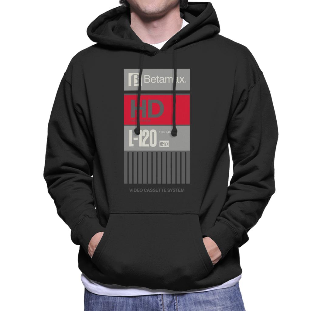 Betamax Grey B Logo High Definition Men's Hooded Sweatshirt-ALL + EVERY