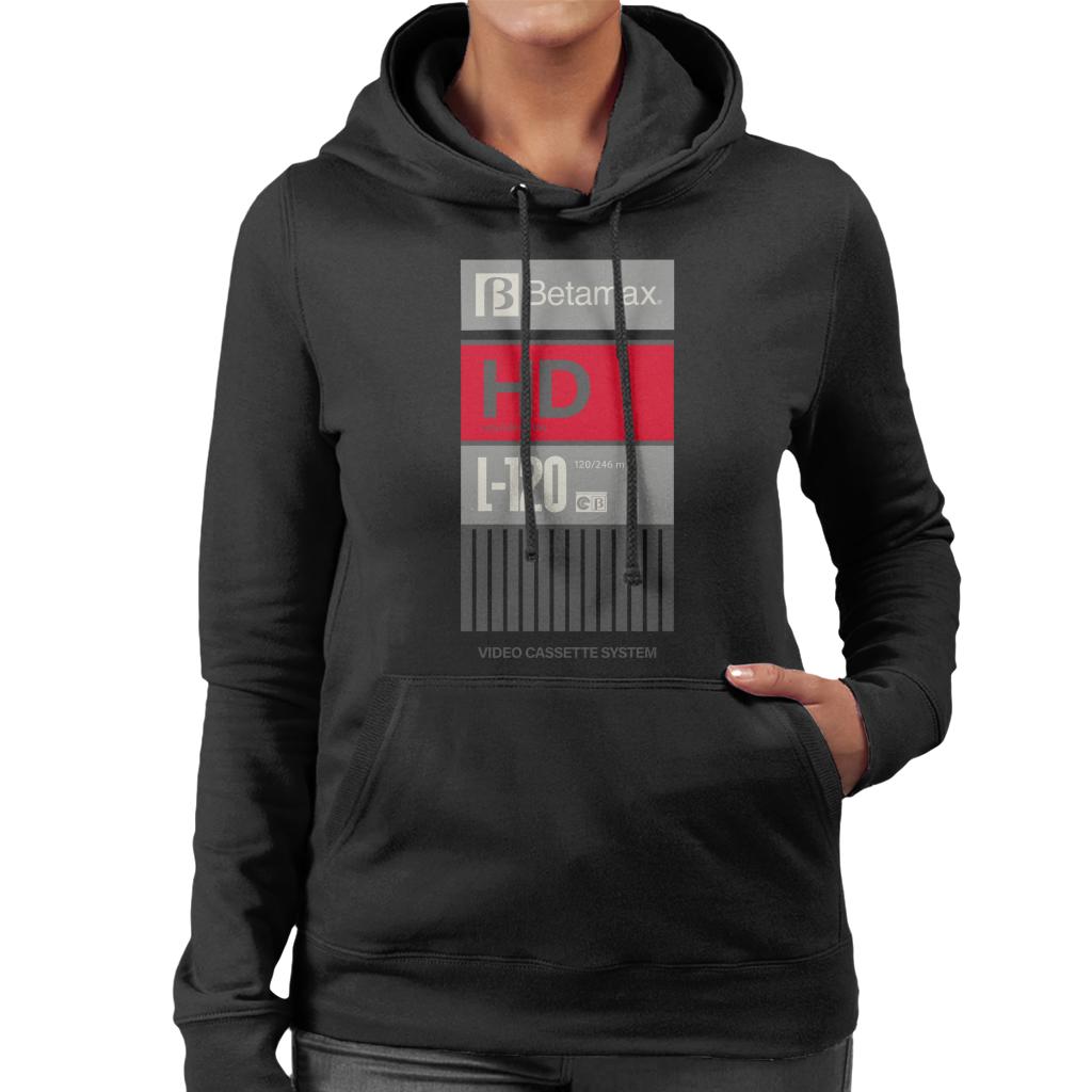 Betamax Grey B Logo High Definition Women's Hooded Sweatshirt-ALL + EVERY