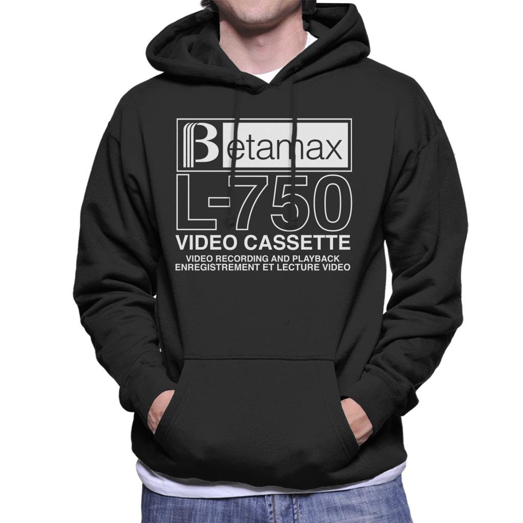 Betamax White B Logo L 750 Video Cassette Men's Hooded Sweatshirt-ALL + EVERY