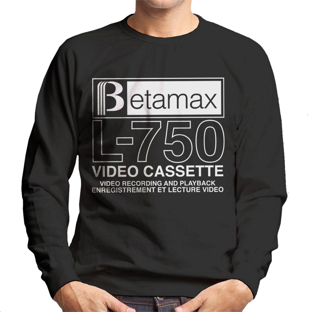 Betamax White B Logo L 750 Video Cassette Men's Sweatshirt-ALL + EVERY