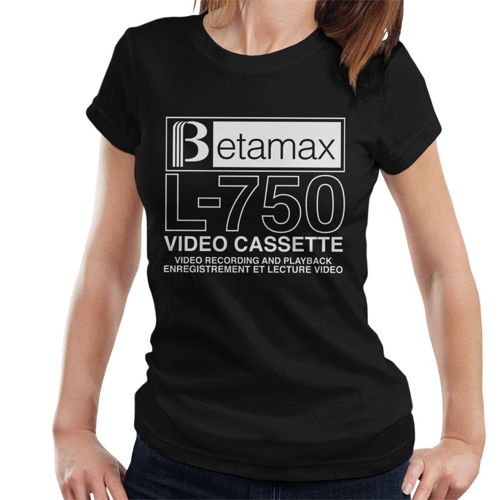 Betamax White B Logo L 750 Video Cassette Women's T-Shirt-ALL + EVERY