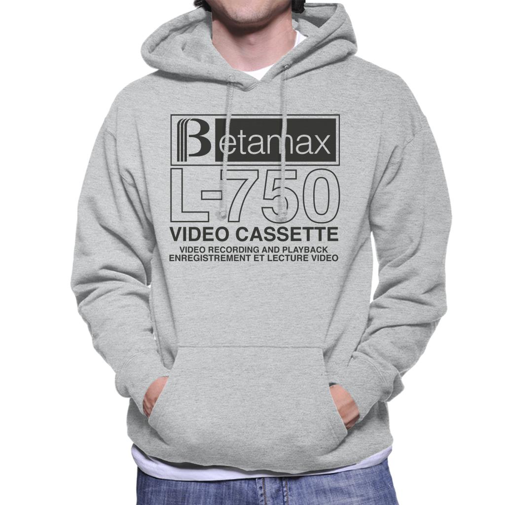 Betamax Black B Logo L 750 Cassette Men's Hooded Sweatshirt-ALL + EVERY