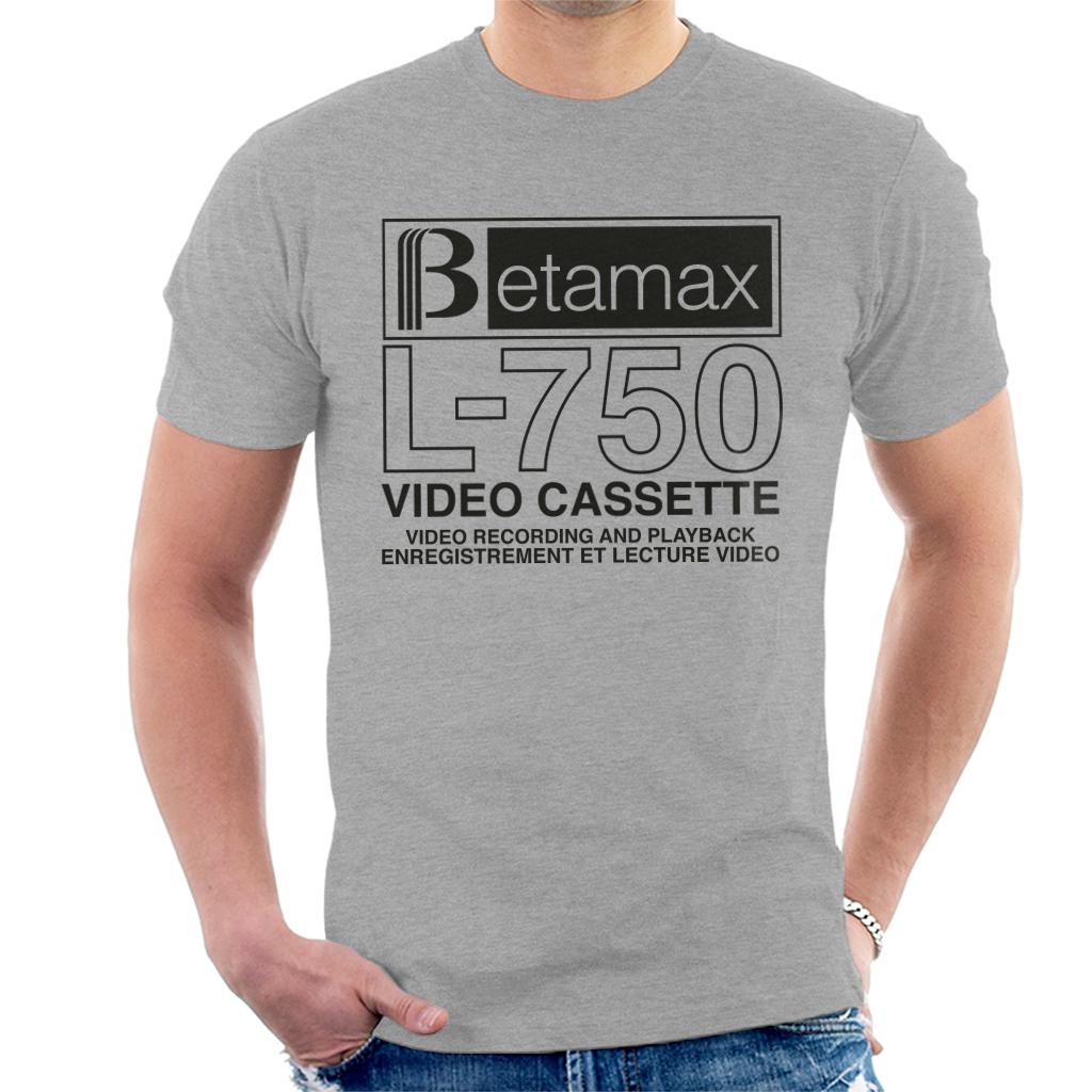 Betamax Black B Logo L 750 Cassette Men's T-Shirt-ALL + EVERY