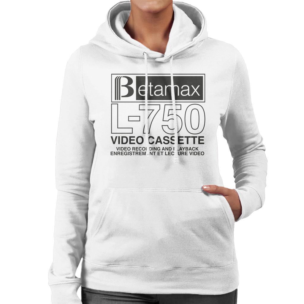 Betamax Black B Logo L 750 Cassette Women's Hooded Sweatshirt-ALL + EVERY