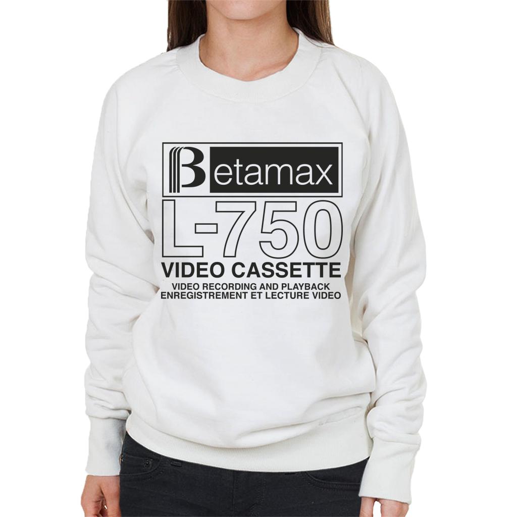 Betamax Black B Logo L 750 Cassette Women's Sweatshirt-ALL + EVERY