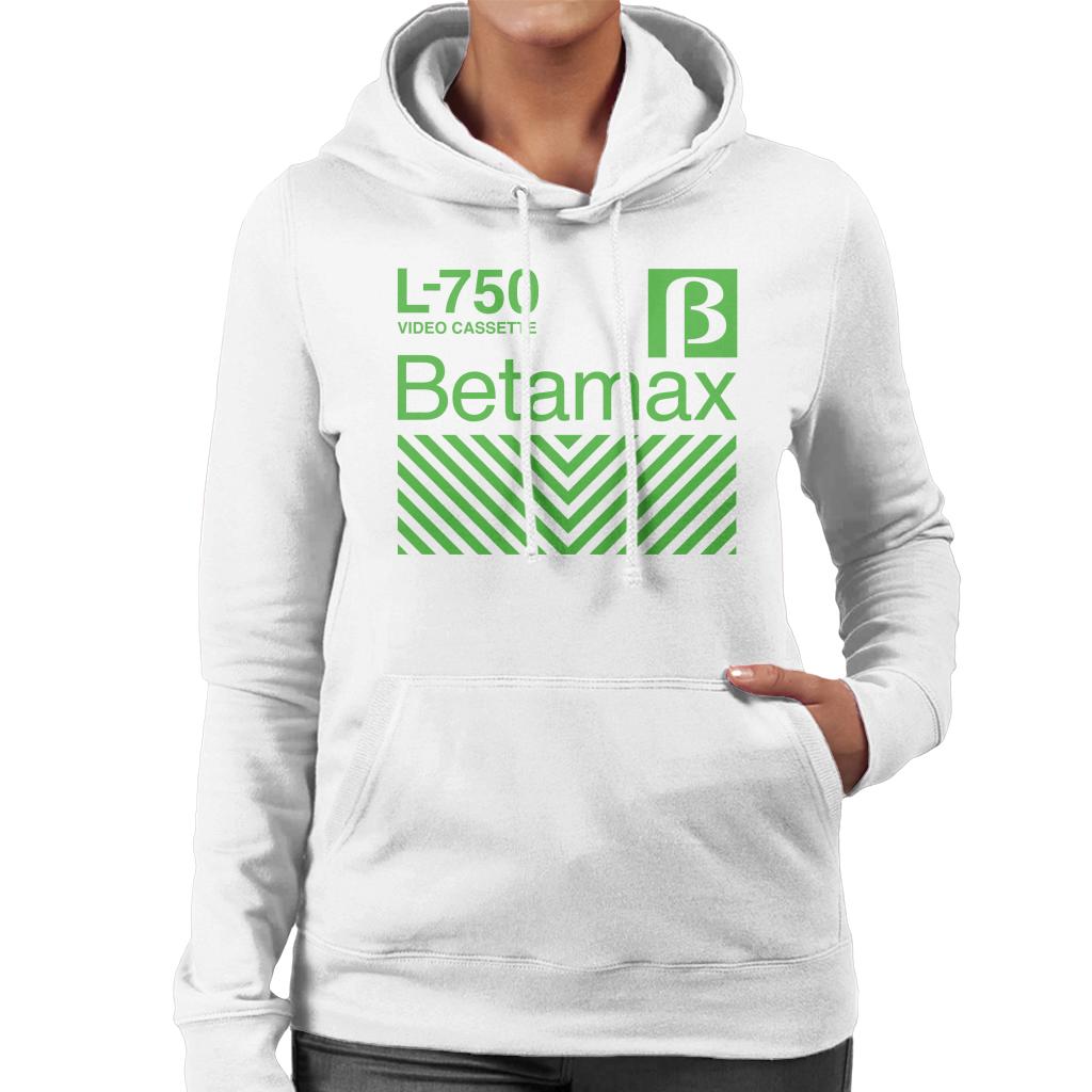 Betamax Green L 750 Video Cassette Women's Hooded Sweatshirt-ALL + EVERY