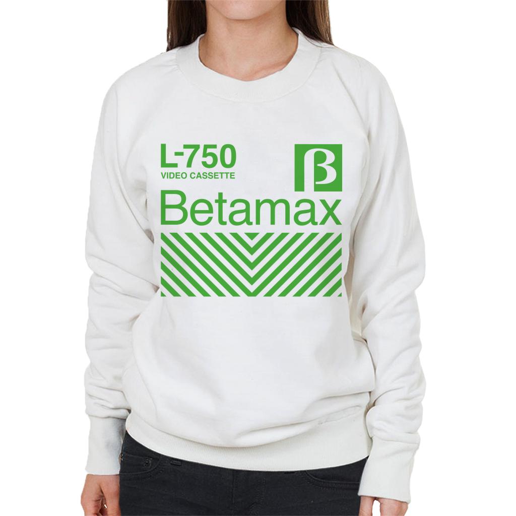 Betamax Green L 750 Video Cassette Women's Sweatshirt-ALL + EVERY