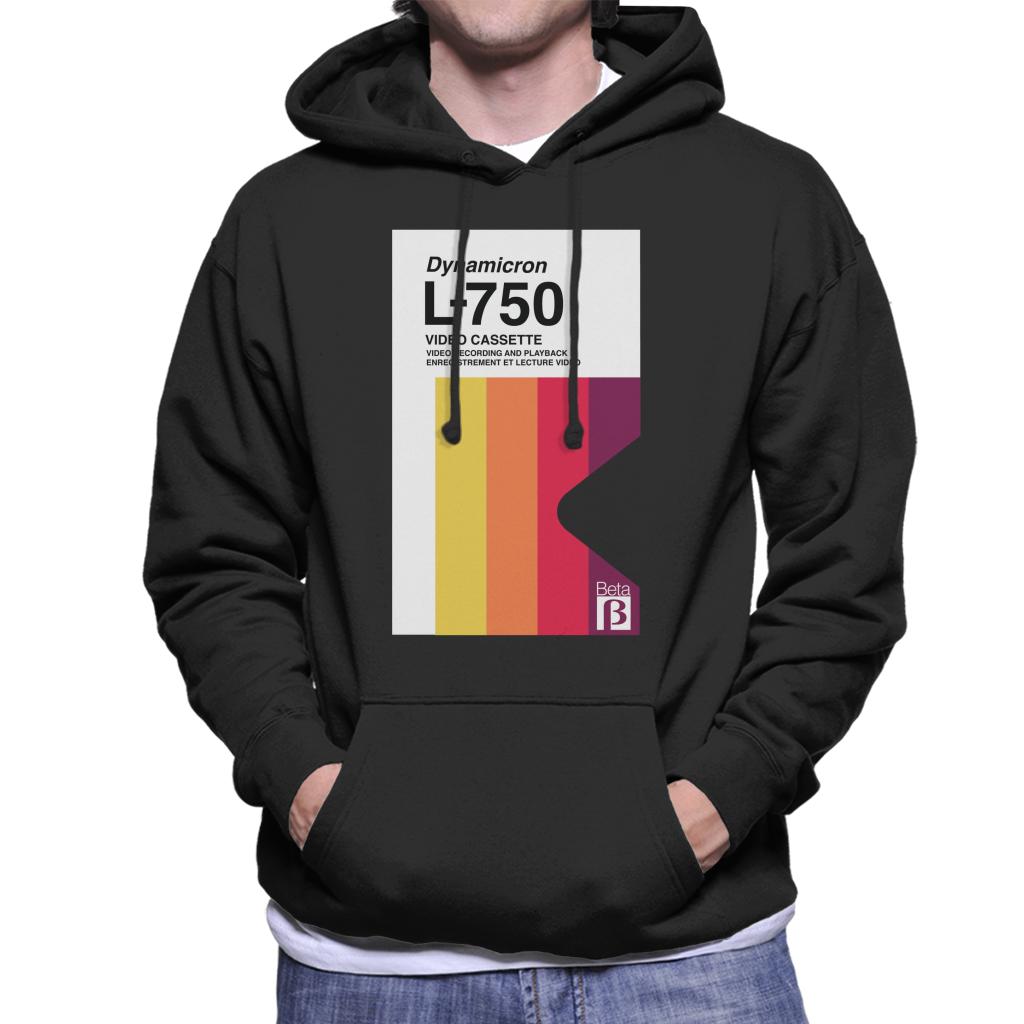 Betamax Dynamicron L 750 Video Cassette Multicolour Stripe Men's Hooded Sweatshirt-ALL + EVERY