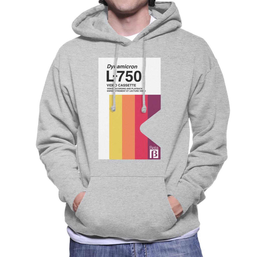 Betamax Dynamicron L 750 Video Cassette Multicolour Stripe Men's Hooded Sweatshirt-ALL + EVERY