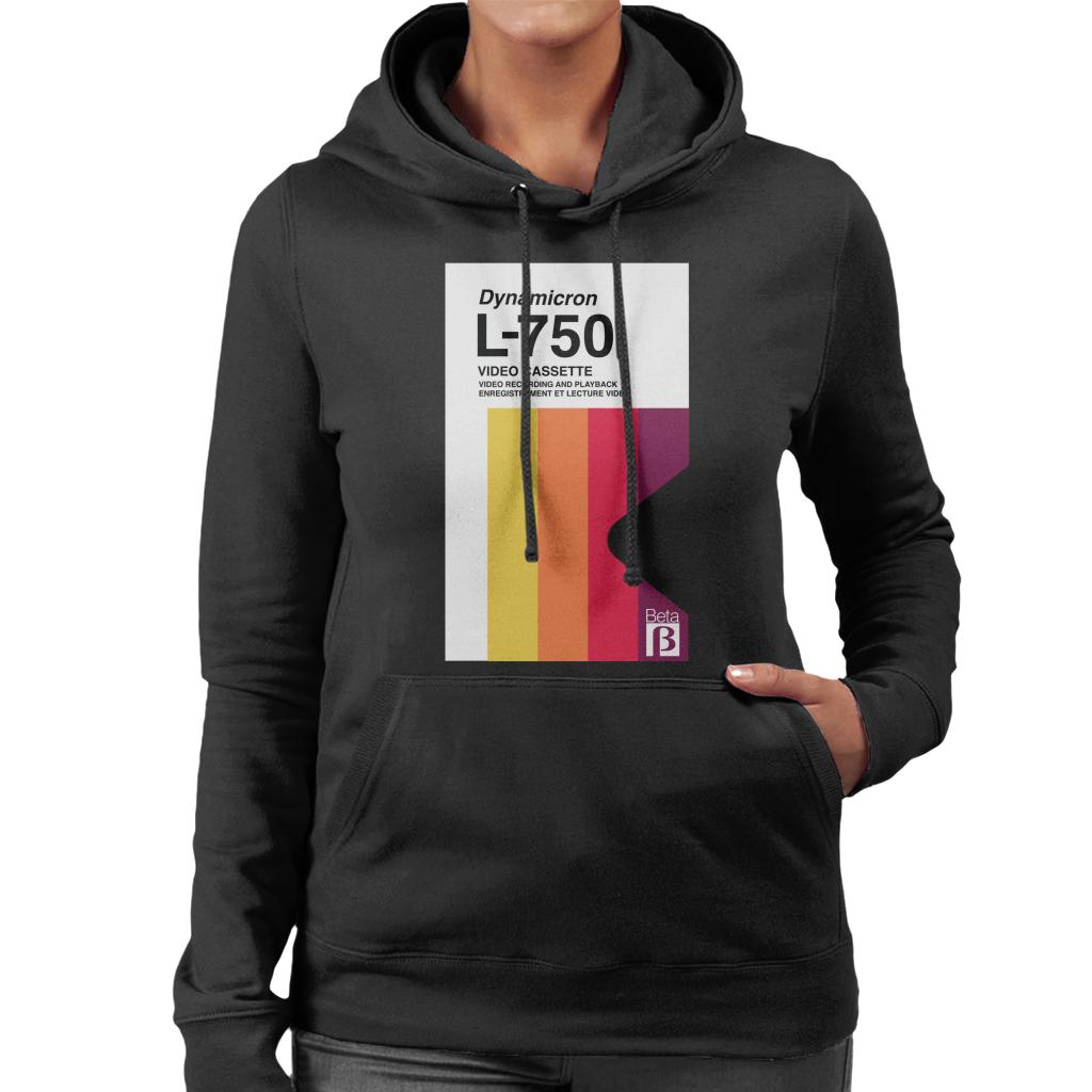 Betamax Dynamicron L 750 Video Cassette Multicolour Stripe Women's Hooded Sweatshirt-ALL + EVERY