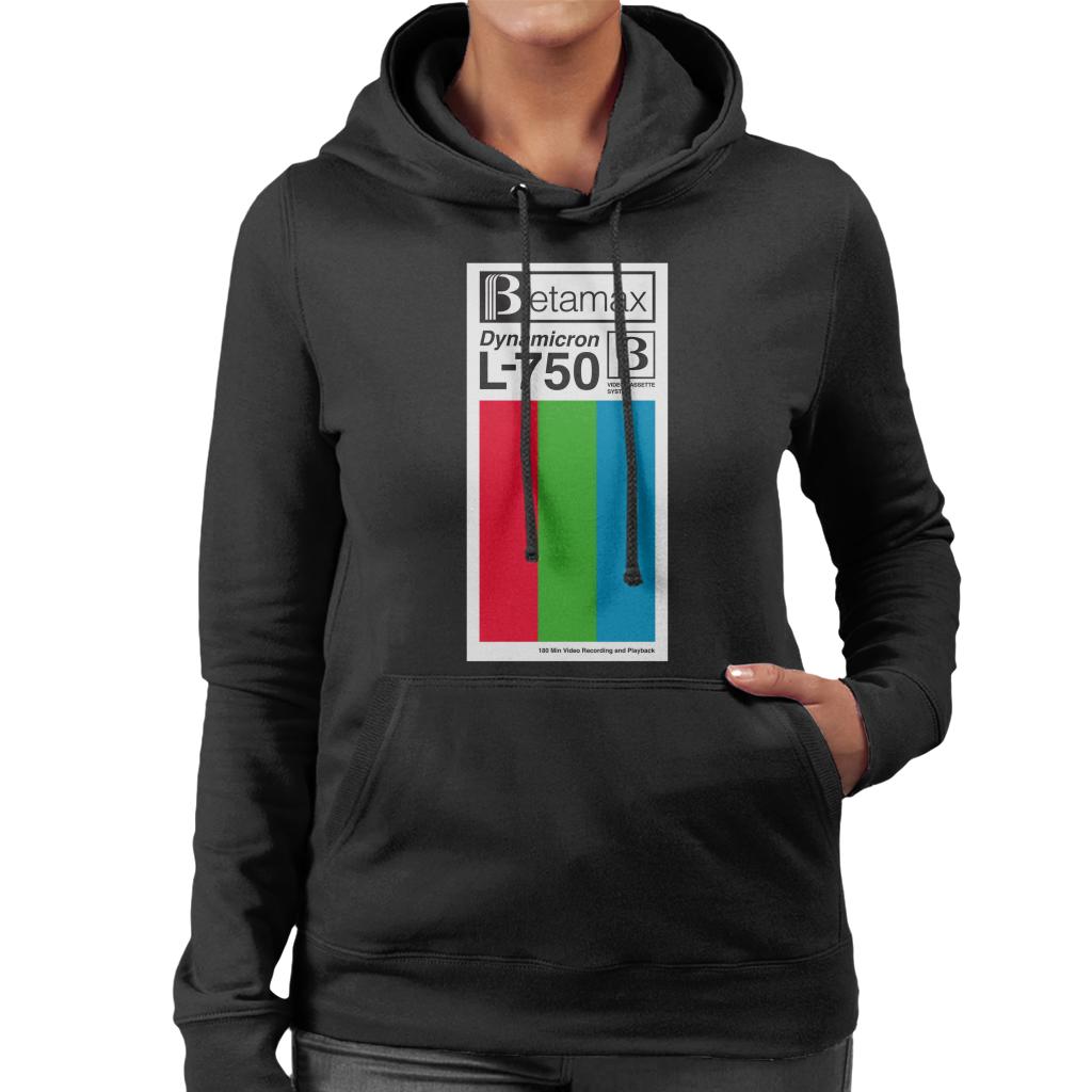 Betamax Dynamicron L 750 Video Red Green And Blue Stripe Women's Hooded Sweatshirt-ALL + EVERY