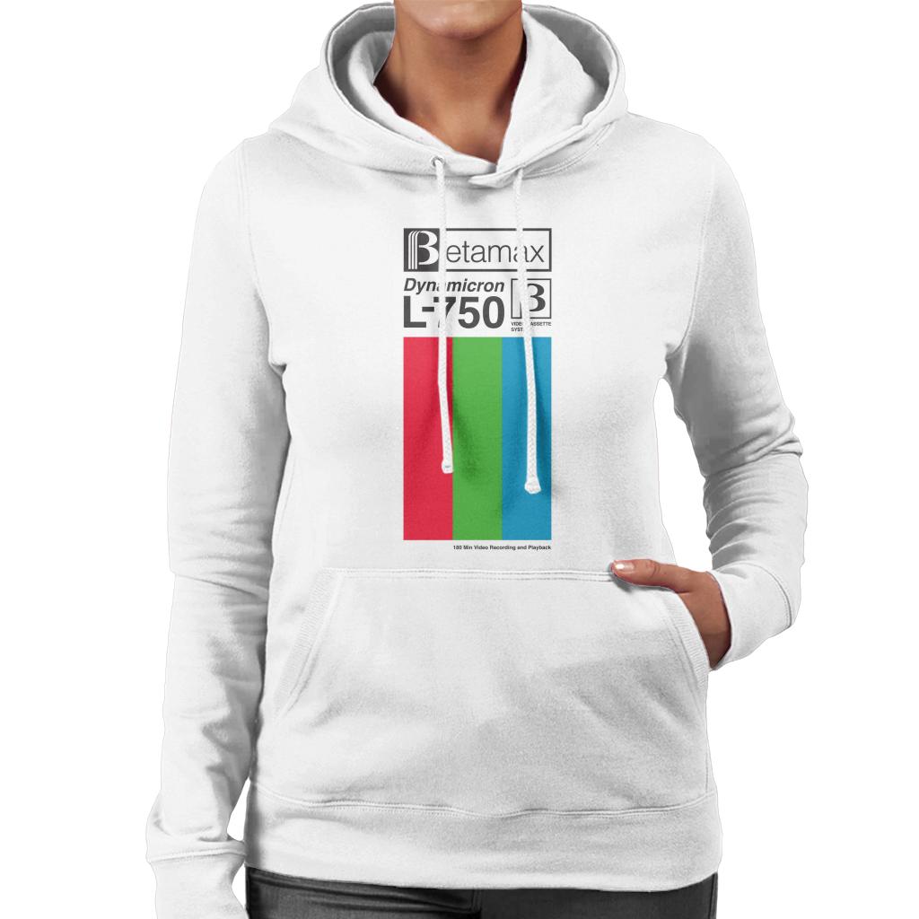 Betamax Dynamicron L 750 Video Red Green And Blue Stripe Women's Hooded Sweatshirt-ALL + EVERY