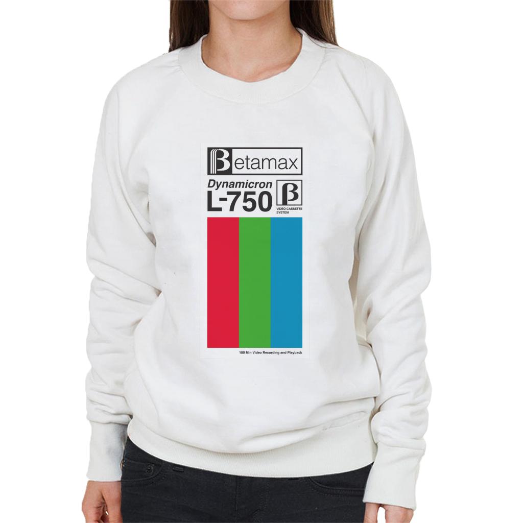 Betamax Dynamicron L 750 Video Red Green And Blue Stripe Women's Sweatshirt-ALL + EVERY