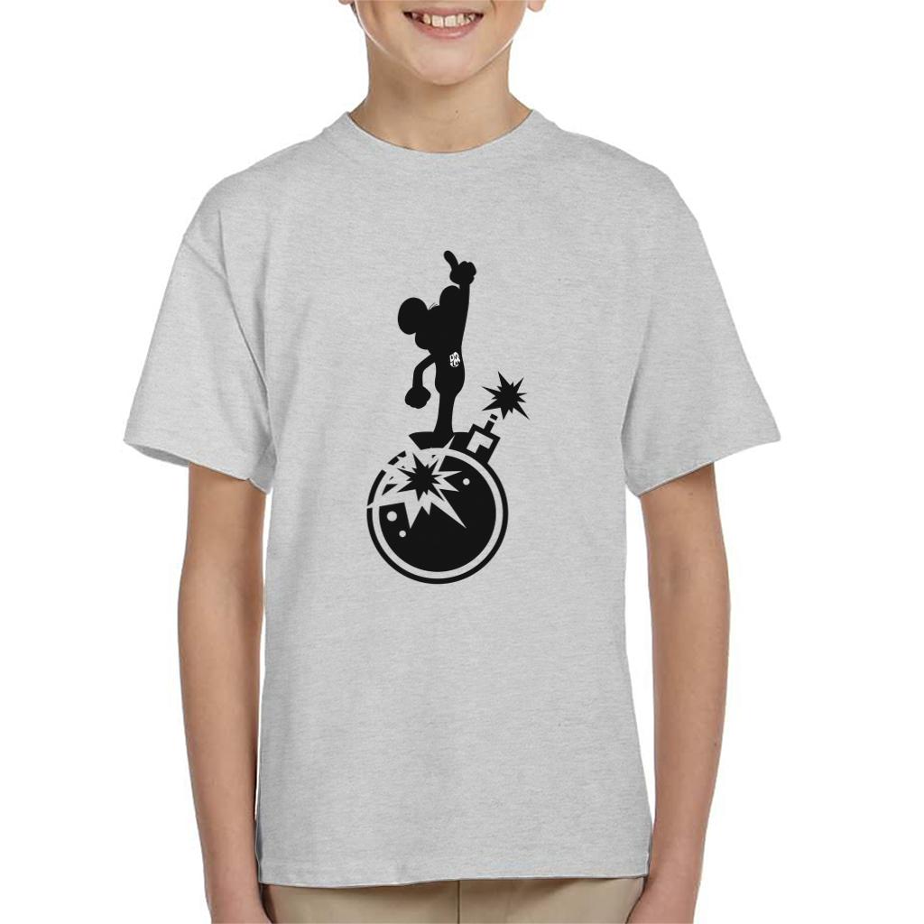 Danger Mouse Explosion Silhouette Kid's T-Shirt-ALL + EVERY