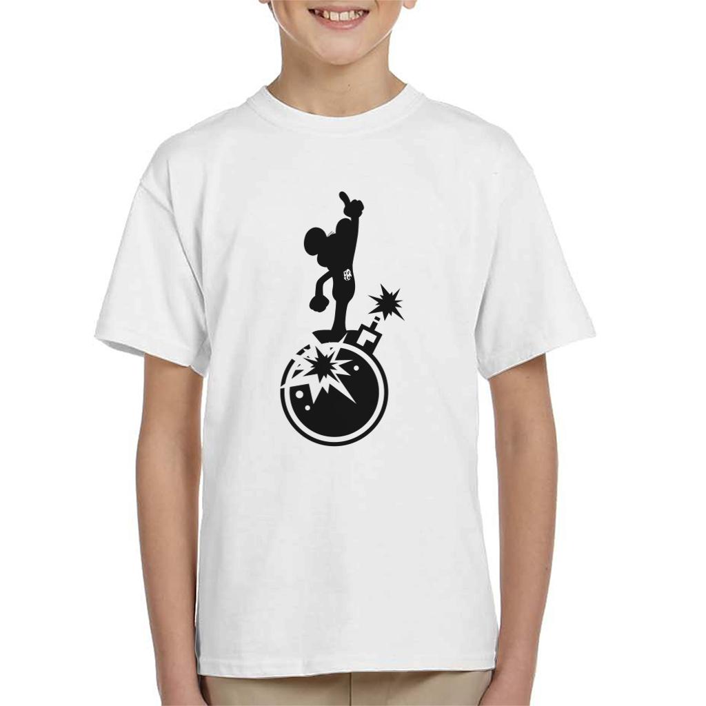 Danger Mouse Explosion Silhouette Kid's T-Shirt-ALL + EVERY